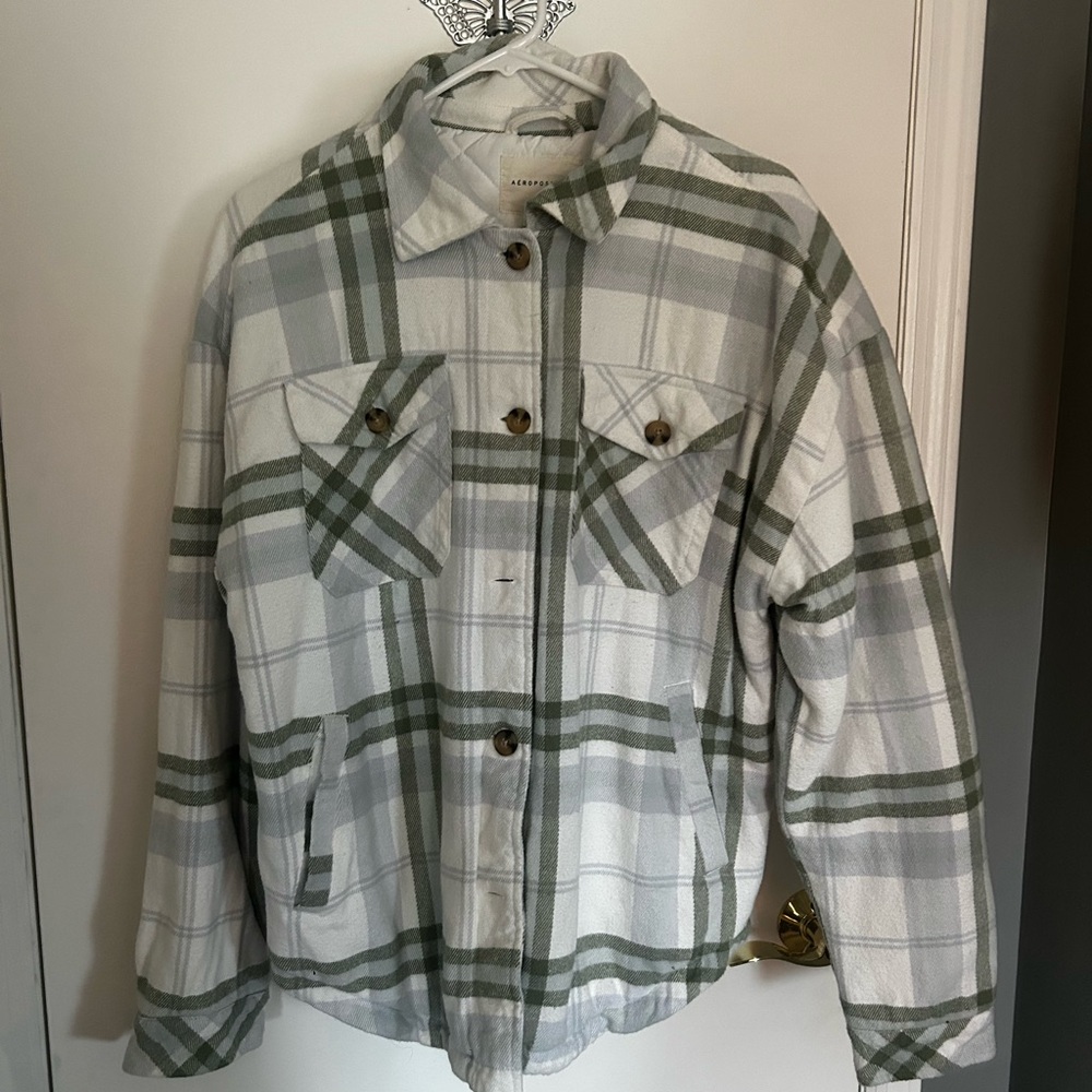 Plaid Button-Up Jacket